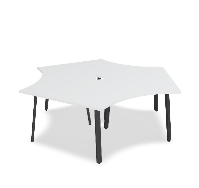 Bureau bench 3 personnes Ogi A - MDD. - Anthracite, Blanc_2