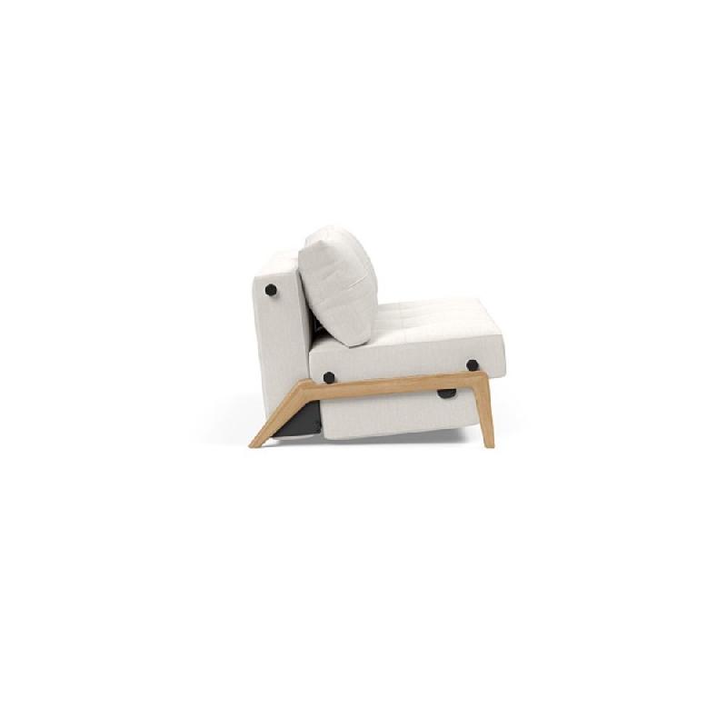 Canapé design convertible Cubed Wood 02 - Innovation Living - 200x140 cm - Tissu Vivus Dusty Off White_2