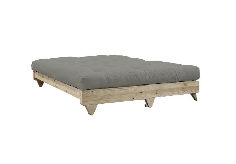 Banquette convertible Fresh Pin - coloris gris - couchage 140x200 cm - pin massif & matelas futon_2