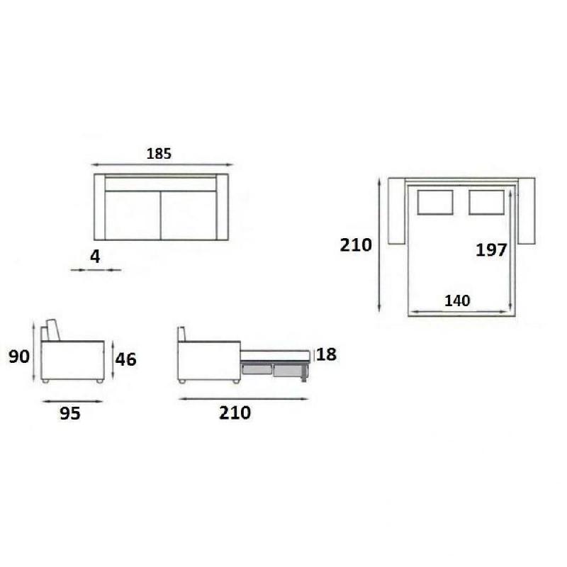 Canapé lit compact 3-4 places Denso Rapid Express 160cm microfibre bordeaux - matelas 18 cm haute résilience_2