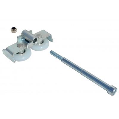 Galets tandem pour porte sectionnelle à déplacement latéral - Spadone - double roulette 45mm avec roulement à billes_2