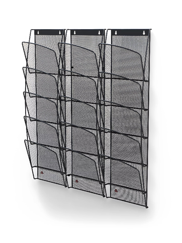 Présentoir mural mesh noir à la française A5 N_2