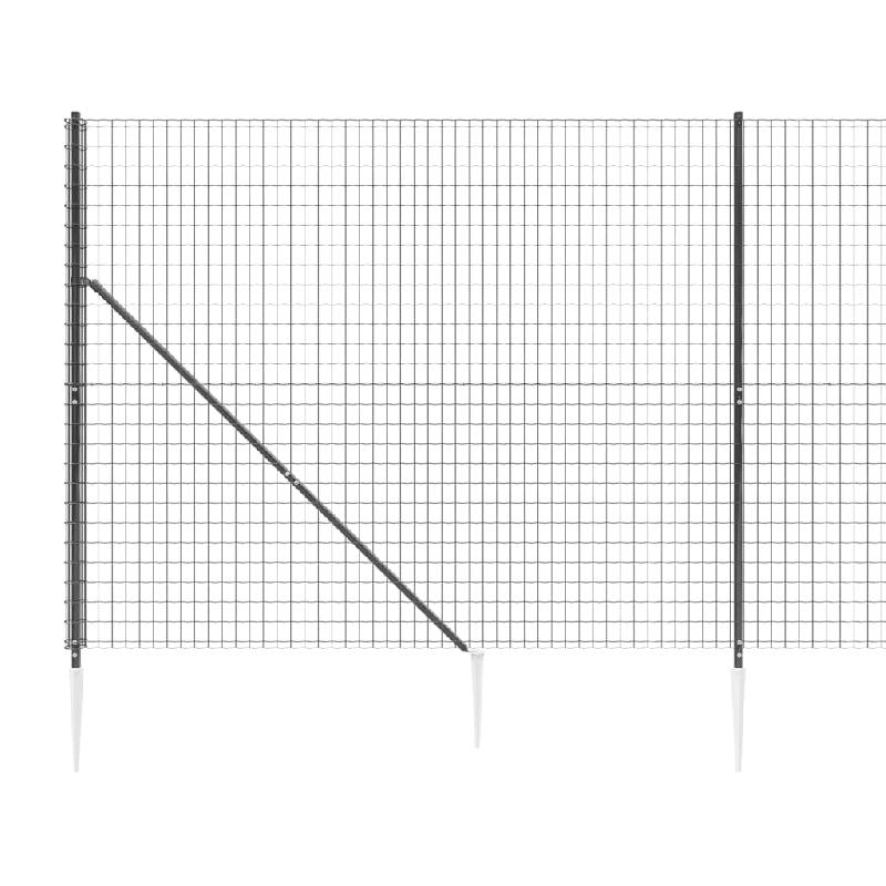 Vidaxl clôture en treillis métallique et ancrage anthracite 1,8x25 m 154253_2