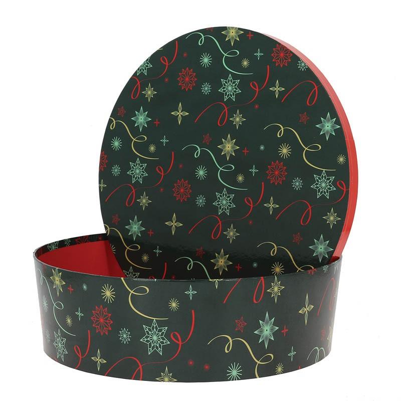 Boite carton ronde empilable Noel Vert  Ø33 -_2