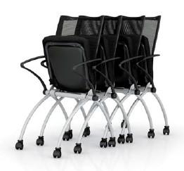 Chaise visiteurs avec assise rabattable Viena - Mobel Linea. - 1 siège_2