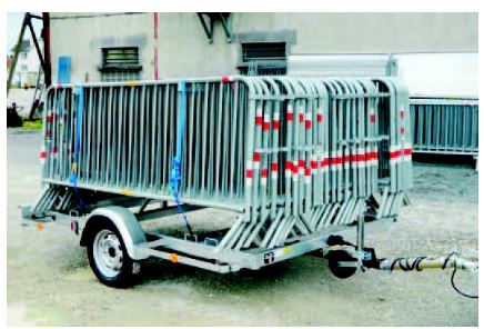 Remorque porte-barrières ECIM - Adaptée pour barrières de ville 2m et 2,5m, PTAC 750 kg, châssis galvanisé_2
