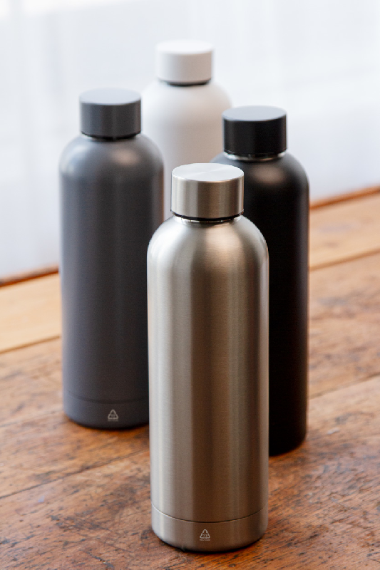 Gourde isotherme - double paroi en acier inoxydable recyclé - 500 ml - couleur noire_2