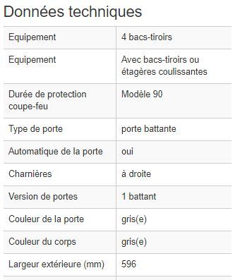 119265W - Armoire de sécurité coupe-feu 90 minutes EN 14470-1, 4 bacs-tiroirs, charnières à droite_2