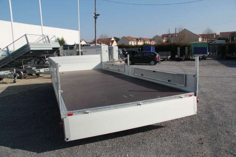 Remorque plateau HUMBAUR HN 306225 GR - 2 essieux, roues surbaissées, ridelles alu_2