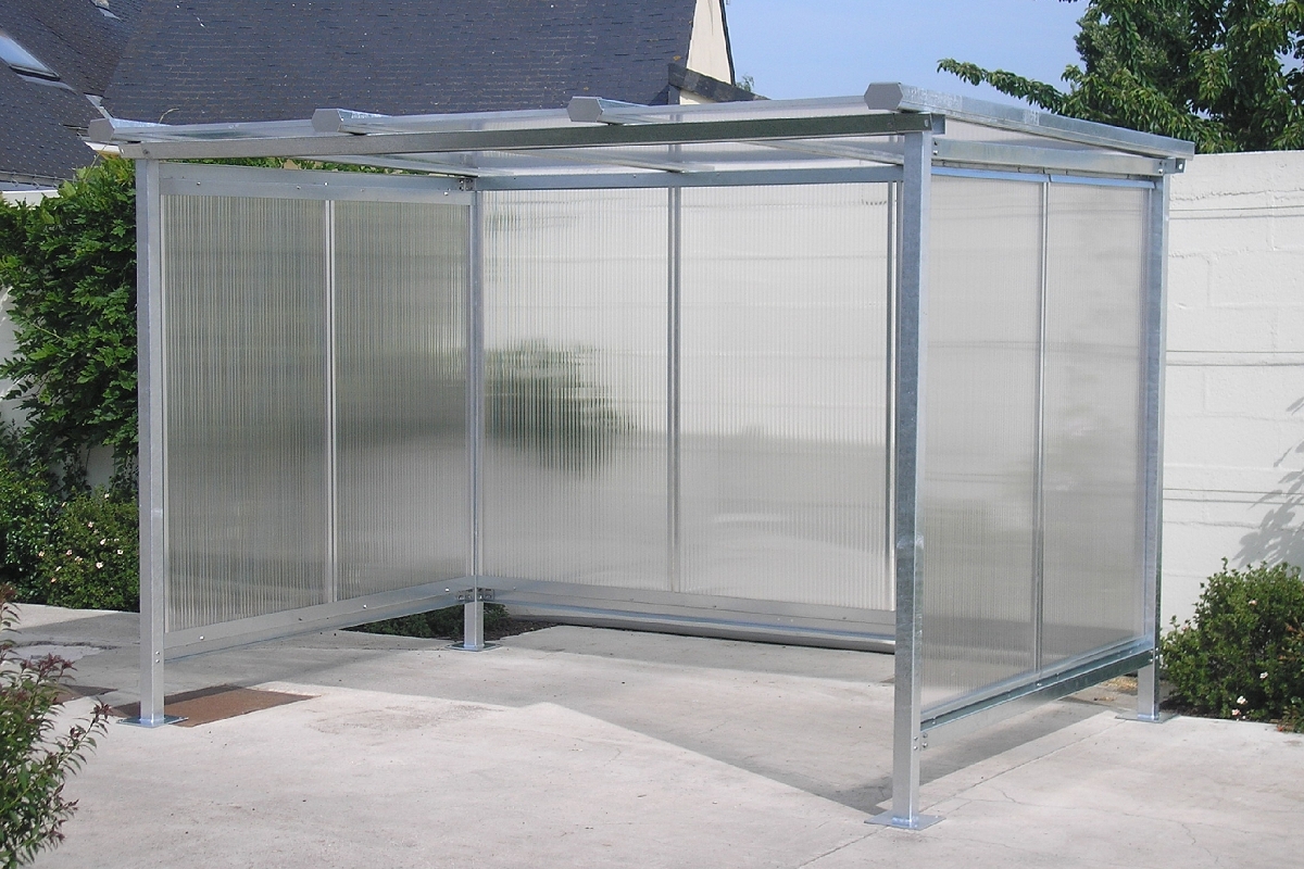 Abris fumeurs - Toit plat pente arrière - Série AP - Sur mesure - Options et dimensions personnalisables_2