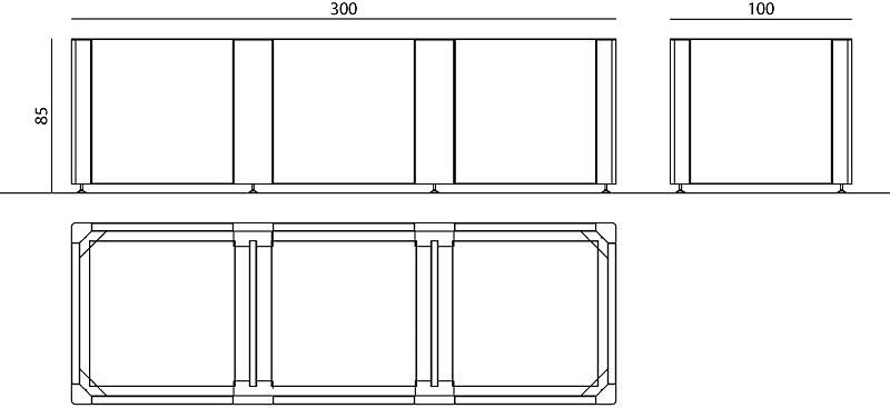 Jardinière Lido 130207 - Komserwis - Acier verni - Hauteur 102 cm_2