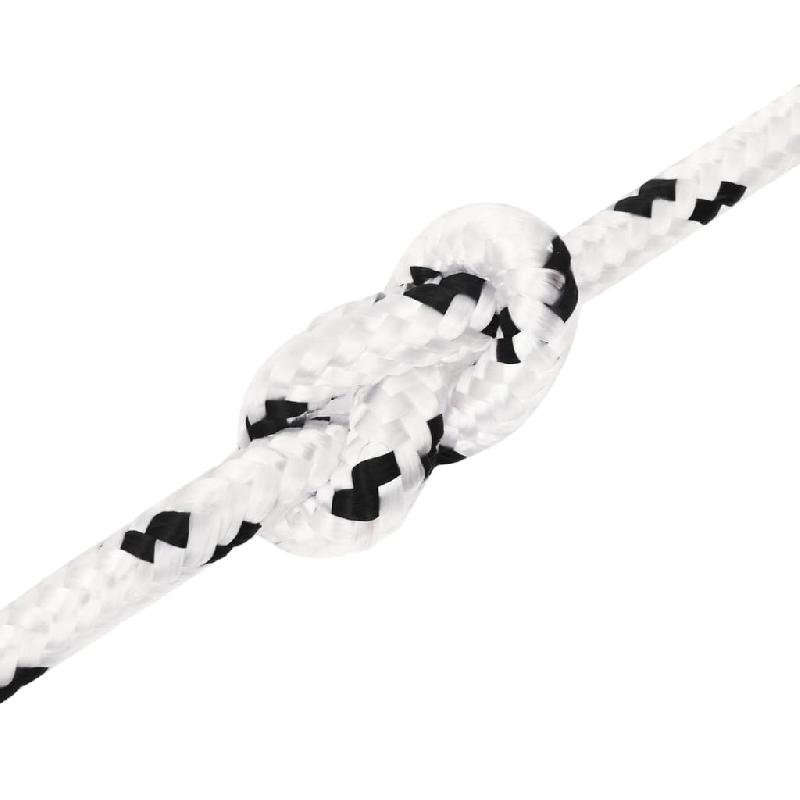 Vidaxl corde de bateau tressé blanc 8 mmx25 m polyester 152766_2