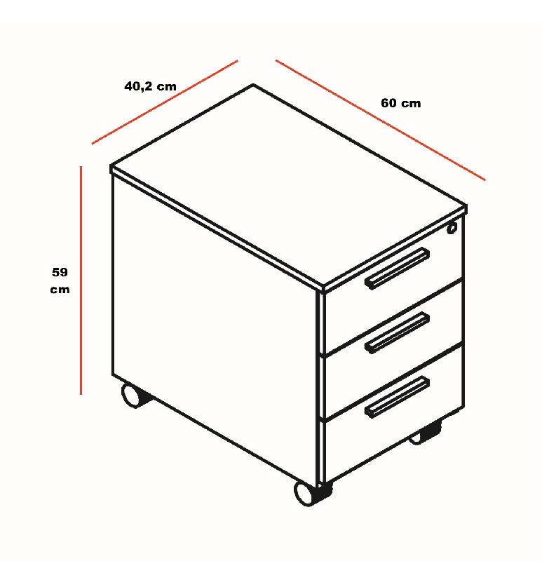 Caisson mobile exécutif Quando - MDD - Noyer_2