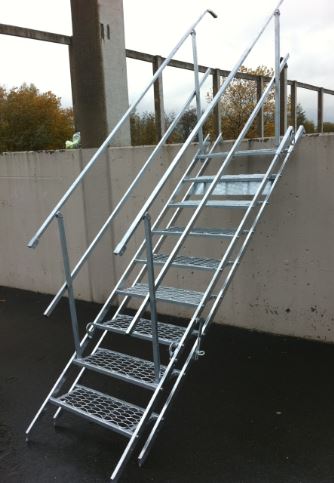 Escalier de chantier Emap Eco - Acier galvanisé à chaud - Marches antidérapantes - Hauteur 0,51 à 4,15m_2