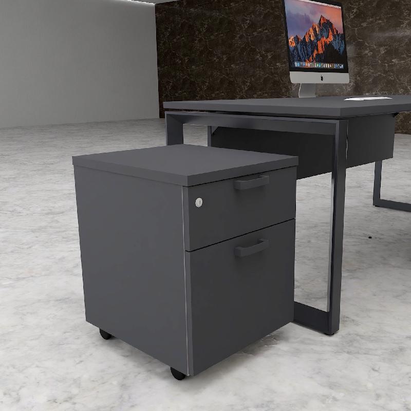 Caisson mobile avec tiroir pour dossiers suspendus - Mobel Linea - Gris anthracite, Gris anthracite_2