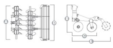 California - cultivateur agricole Niubo - déchaumeur à disques 550 à 1025 kg - disques dentés et montage en X_2