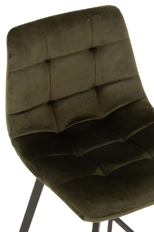 Chaise de bar Milena - velours vert foncé, design moderne et confortable_2