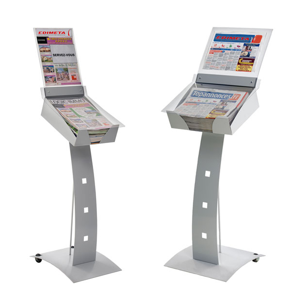 Distribdoc® avec capot et porte-visuel A4 paysage - Présentoir-distributeur mobile Réf : 312422_2