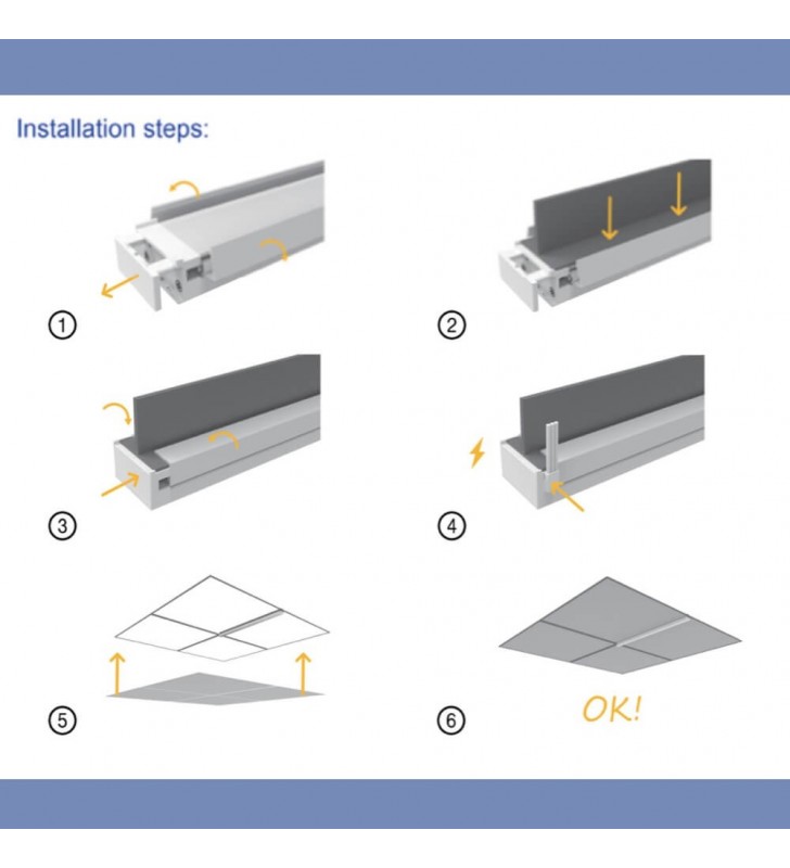Pack de 2 barres lumineuses LED 28W - Réf DALREG18 - Installation facile pour plafonds techniques 60x60_2