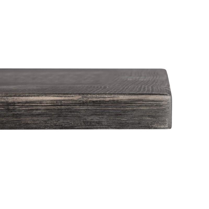 Plateau de table carré pré-percé vintage noir 700mm | Bolero - CY969_2