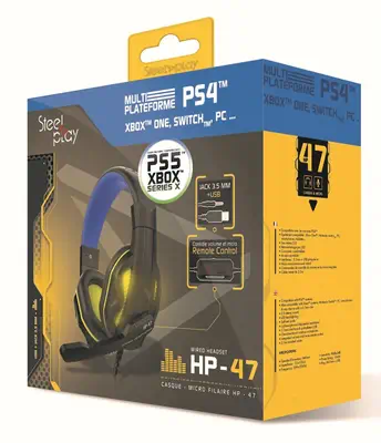 Steelplay HP47 Casque Avec fil Arceau Gaming Noir, Jaune_2