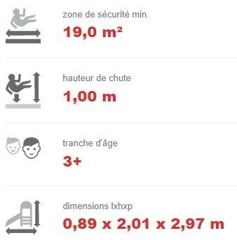 Toboggan en acier inoxydable et PEHD pour aire de jeux - Référence BT11320 - Conforme EN1176_2