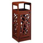 Corbeille à poser ou à fixer 110L CYBEL - Référence 59300/59330 - Effet corten mat texturé - Fabrication française - Métal ajouré - Anti-nuisibles avec cendrier_3