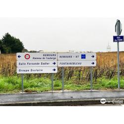 Signalétique bi-mâts directionnelle WP Signalisation - aluminium anodisé naturel Ø 90 mm_2