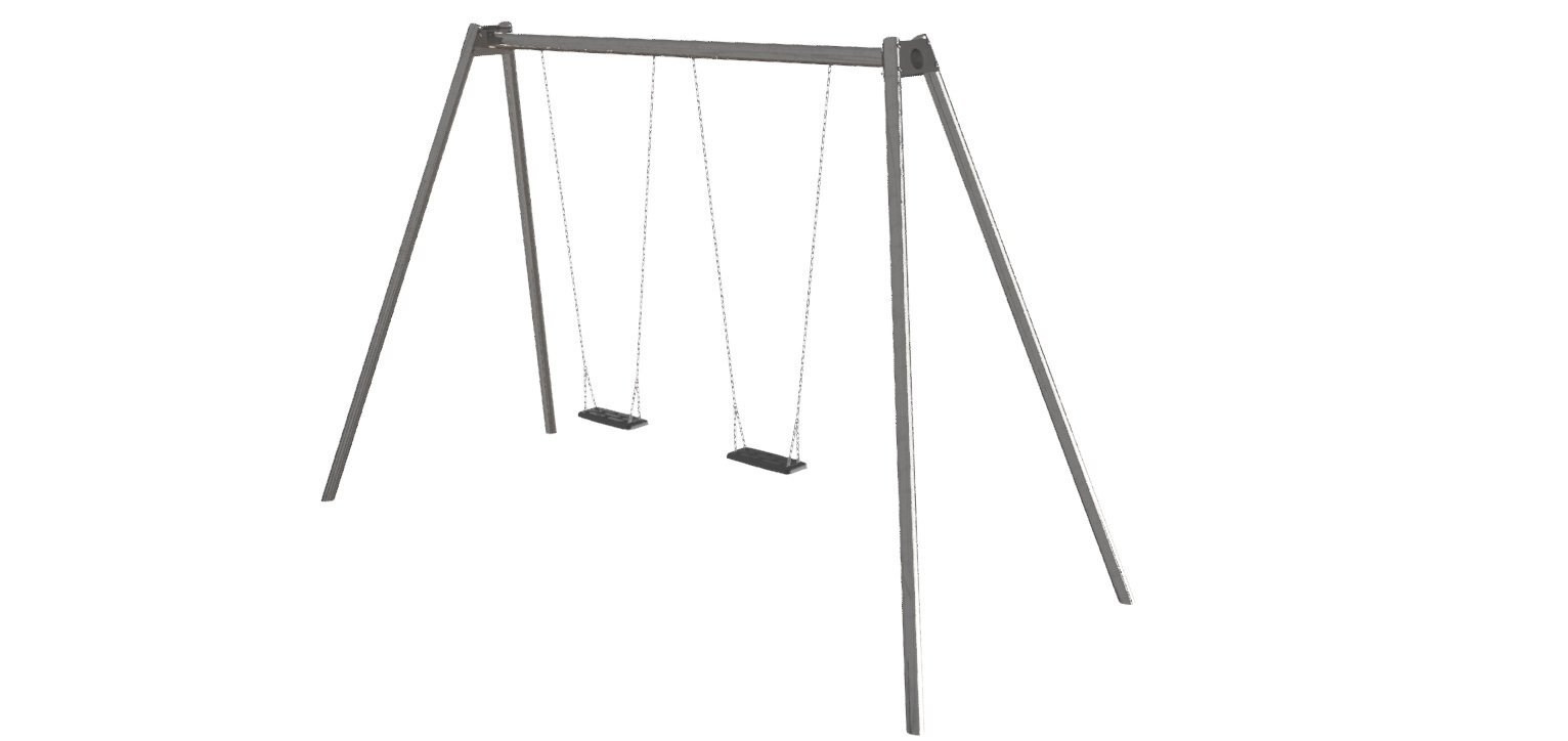 Balançoire double Aires de Jeux - Acier inoxydable ou peint - Conforme EN1176 - Référence BTBAL01_2