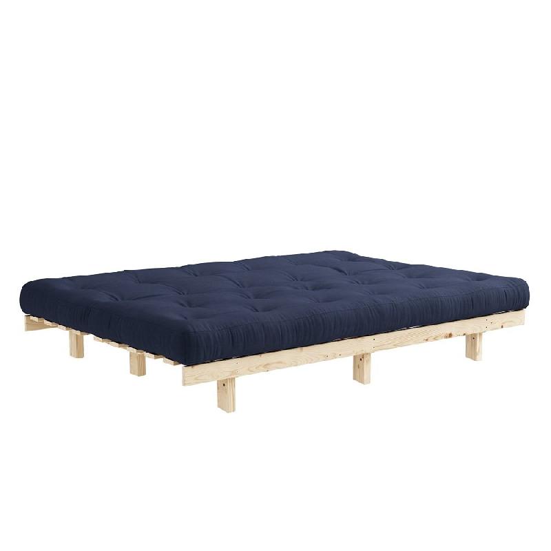 Banquette convertible futon LEAN - Pin massif - Coloris bleu marine - Couchage 130x190 cm - Marque KARUP_2