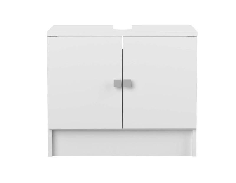 Meuble sous-vasque Riva Design blanc 2 portes - sobre et contemporain avec charnières réglables_2