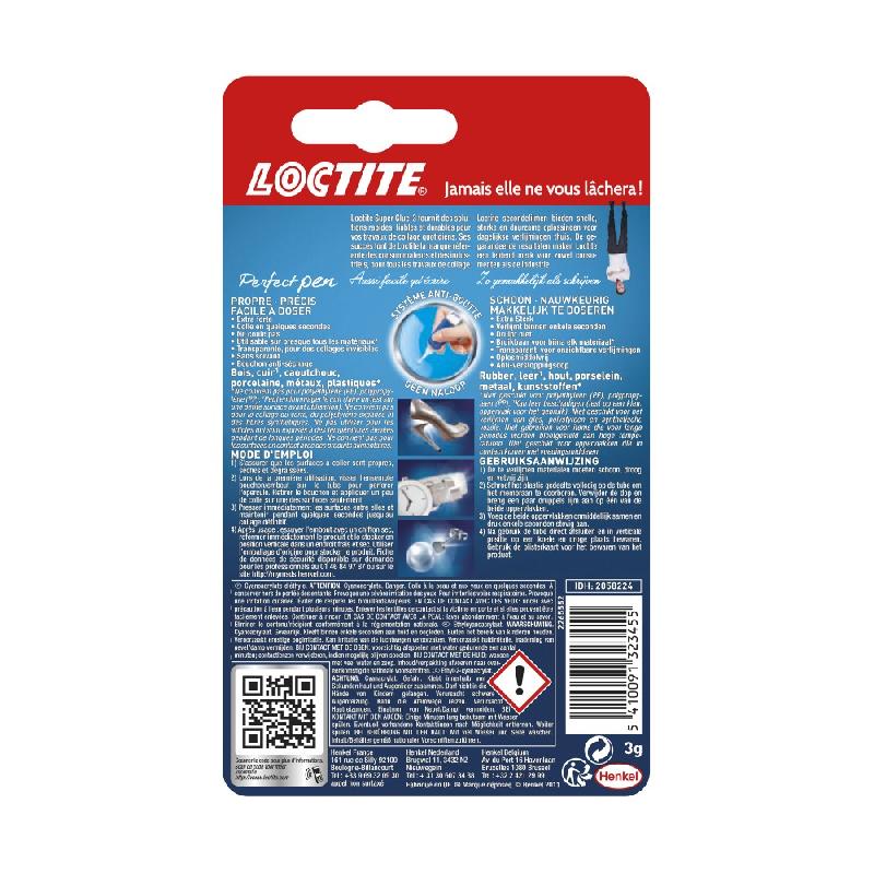 Colle glue gel - Super Glue 3 Perfect Pen LOCTITE, format stylo, 3 g - gel repositionnable pour tout type de support_2