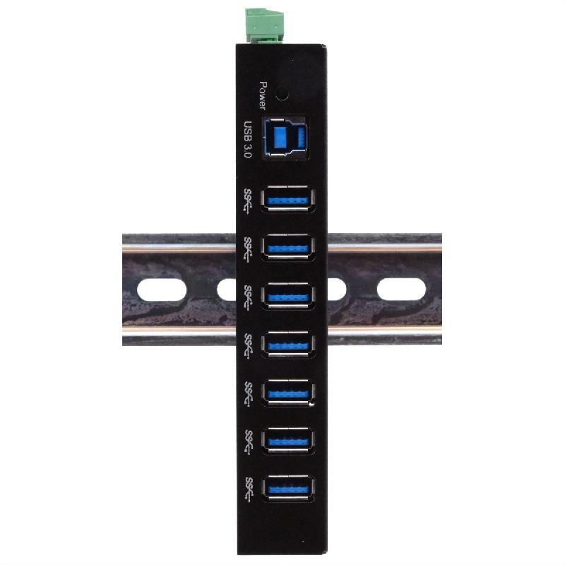 EXSYS EX-11237HMS-2 Hub 7 ports métallique , USB 3.2 Gen 1, kit rail DIN_2