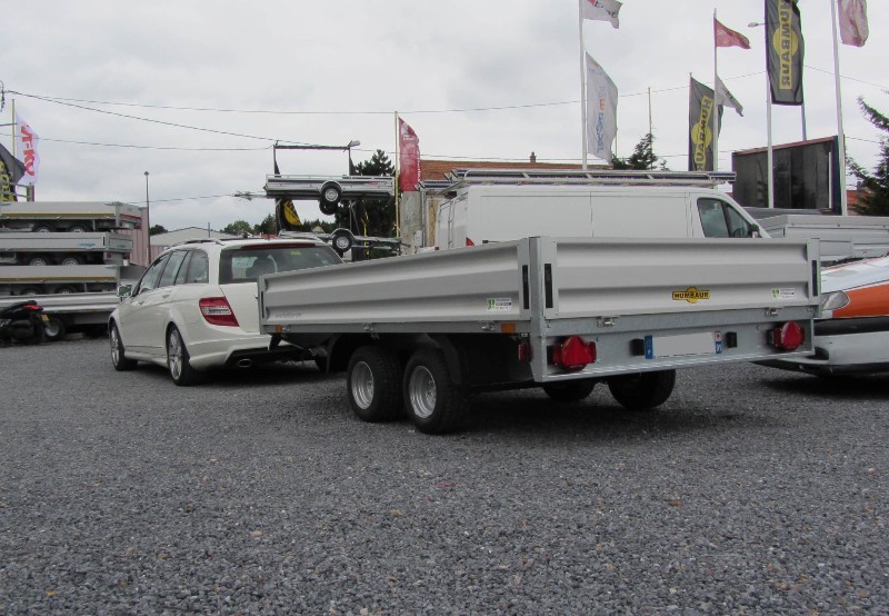 Remorque plateau Humbaur HT 203121 / HT 253121 - 2 essieux, ridelles alu, roues dessous_2