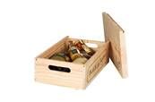 4391 - Caisse en bois Gaston avec planche à découper pour 2 bouteilles - Cav' Service - Dimensions 18.5x9x33cm_2