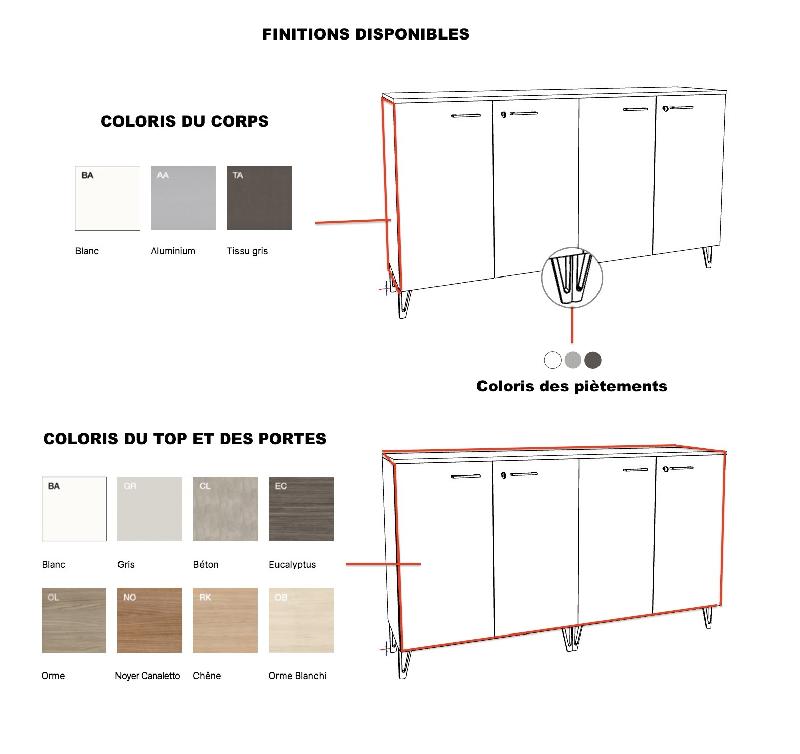 Armoire double version design - Quadrifoglio - Gris aluminium, Orme blanchi_2
