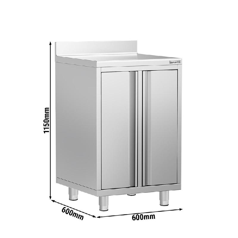 Meuble inox pour machine à café - 600 x 600 mm - 2 portes battantes_2