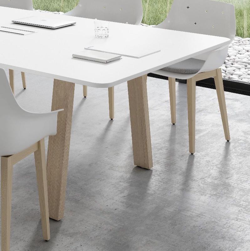 Table de réunion Take-Off - Bralco - Oui, Blanc, 320 x 164 cm, Chêne vieilli_2