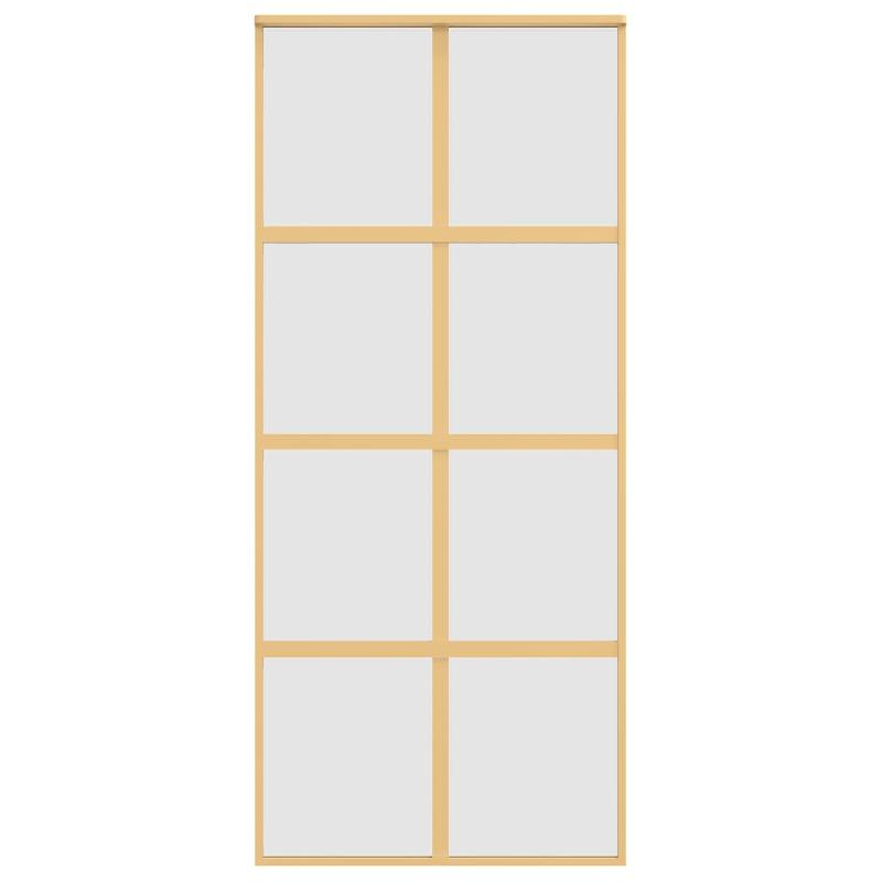 Vidaxl porte coulissante doré 90x205 cm verre esg dépoli et aluminium 155188_2