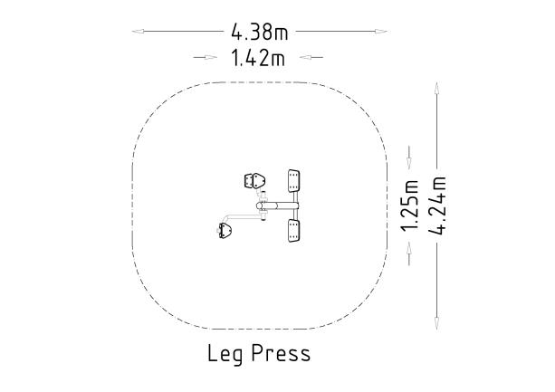 Équipement de fitness extérieur - Gym Leg Press Hags 8073108 - 2 utilisateurs, sûr et ergonomique_2