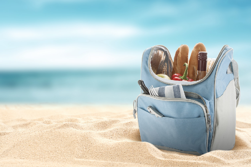 Sac isotherme zippé - bandoulière réglable - 600D polyester - couleur bleu ciel_2