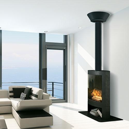 Finition plafond DECO+ poujoulat 12cm  / THERMINOX TZ - Ø 130 Blanc_2