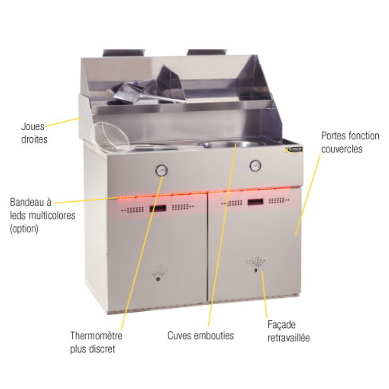Friteuse SOFINOR à gaz 3 cuves - Cuves rondes Ø400 mm - Capacité 15 à 18 litres - Réf. FGA3GN_2