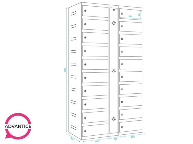 Paralocker i20 - Armoire de stockage et de rechargement sécurisée avec 20 casiers individuels_2
