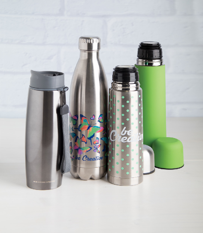 Thermos en acier inoxydable - finition caoutchoutée - 500 ml - couleur verte - livré avec boîte en papier_2