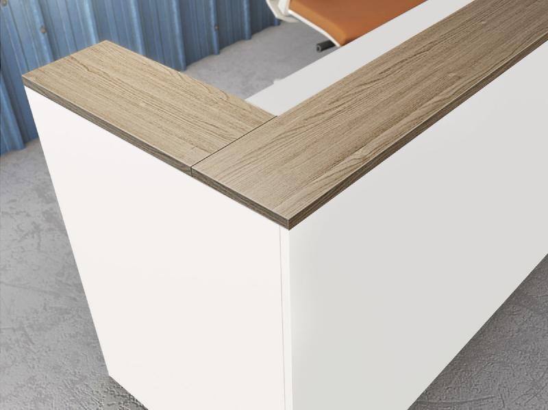 Banque d'accueil Delta First bicolore 1 personne - Mobel Linea - 144, Blanc/ chêne veiné_2