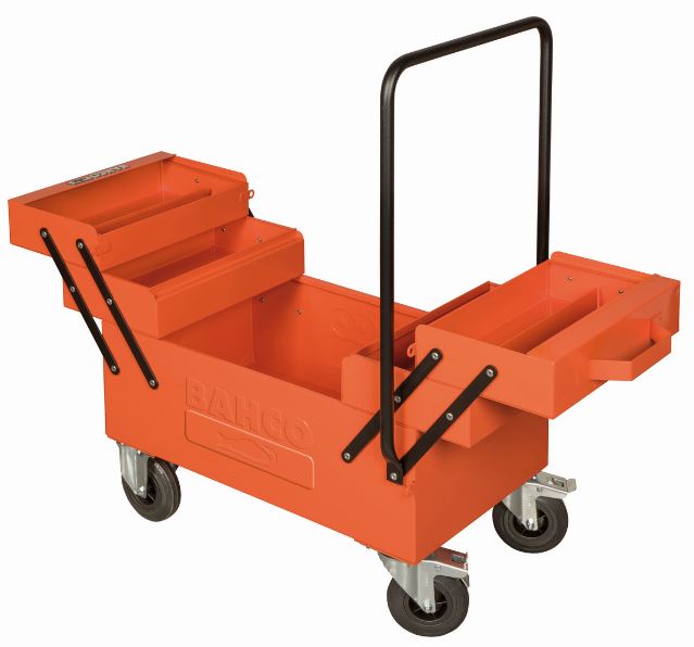 Caisse à outils métallique à compartiments sur roues - 195 mm x 637 mm x 1 203 mm - Cantilever - 1497MBW_2