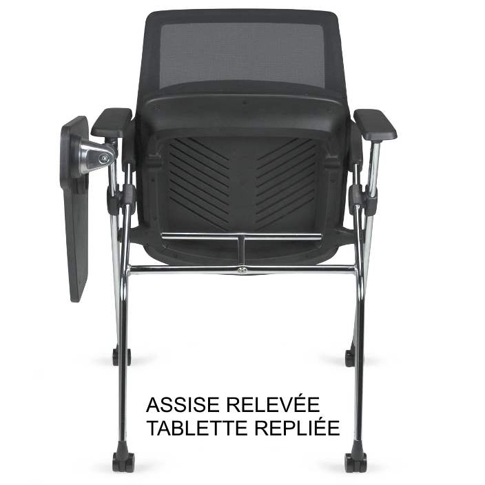 Chaise empilable anny sur roulettes, assise relevable_2