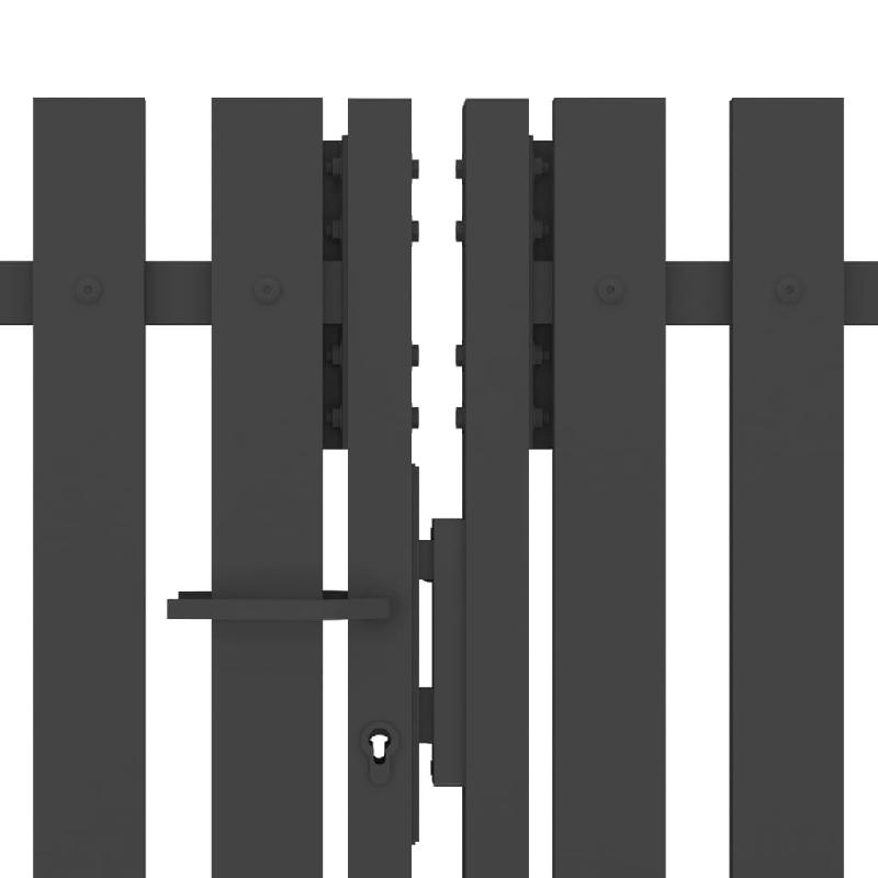 Vidaxl portail de clôture de jardin acier 4x2 m anthracite 146336_2