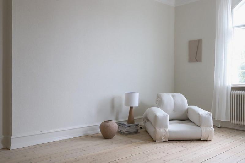 Fauteuil futon convertible HIPPO CHAIR - standard - couleur beige - matelas 90x200 cm - tissu coton et polyester_2